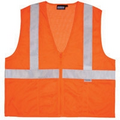 S15Z Aware Wear ANSI Class 2 Hi-Viz Orange Mesh Zipper Vest (Medium)